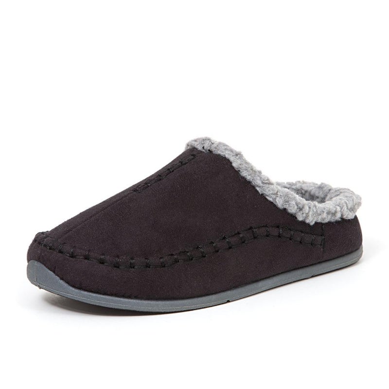 Deer Stags Kids' Lil Nordic Microsuede Slipper in Black / 7 Big Kid - Image 1